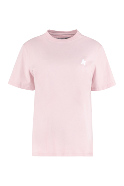 Shop Golden Goose Star Cotton T-shirt In Pink