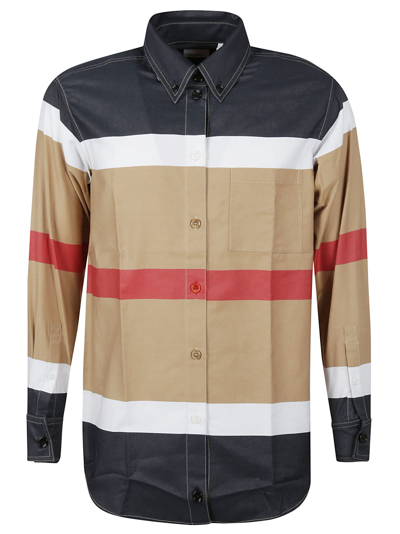 Shop Burberry Check Shirt In Archive Beige