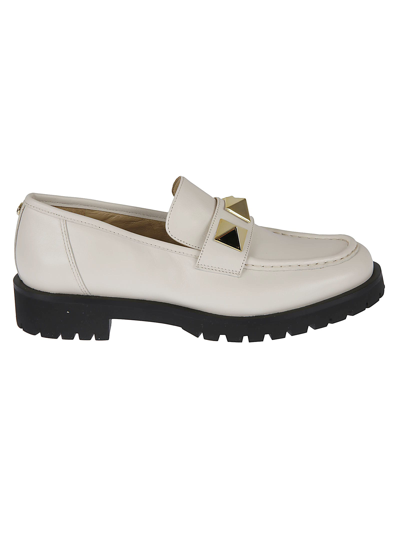 Shop Michael Kors Holland Loafers In Cream