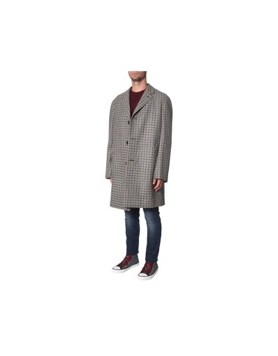 Shop Lanvin Checked Coat In Multicolor