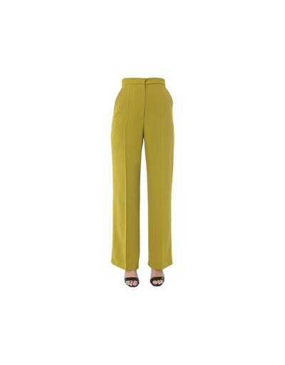 Shop Alberta Ferretti Wide Trousers In Green