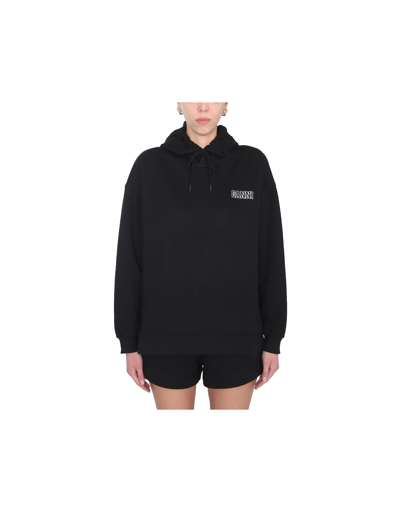 Shop Ganni Oversize Fit Sweatshirt In Black