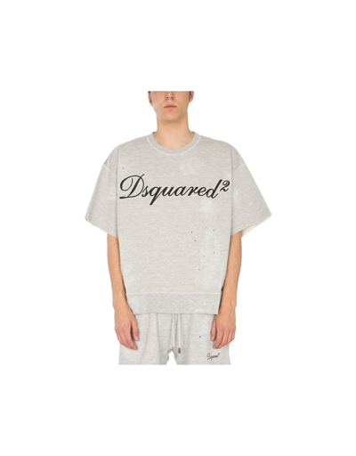 Shop Dsquared2 Crew Neck Sweatshirt In Gray