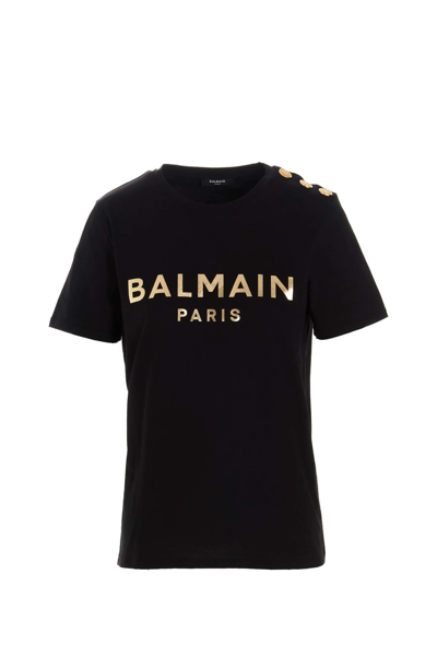 Shop Balmain Cotton T-shirt In Black