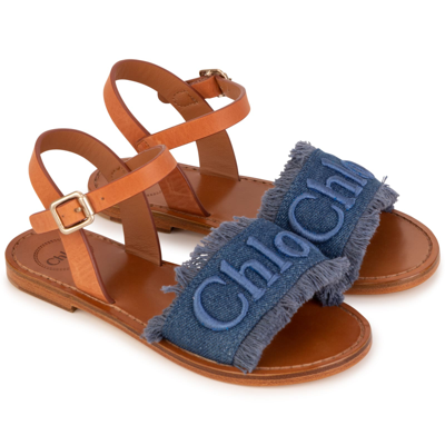 Shop Chloé Sandals With Denim Band