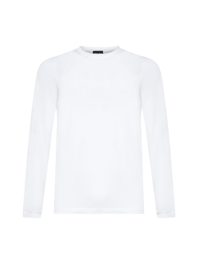 Giorgio Armani Longsleeved T-shirt In Bianco Ottico
