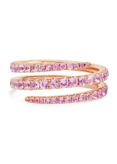 Shop Anita Ko 18k Rose Gold Pink Sapphire Coil Ring