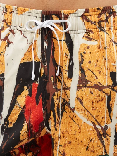 Amiri Paint Drip Abstract-print Swim Shorts In Multicolor