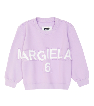 Shop Mm6 Maison Margiela Logo Cotton Sweater In Lilac