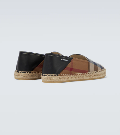 Shop Burberry Checked Espadrilles In Birch Brown Check