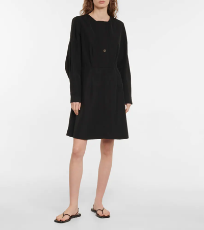 Shop Deveaux Cotton-blend Poplin Minidress In Black