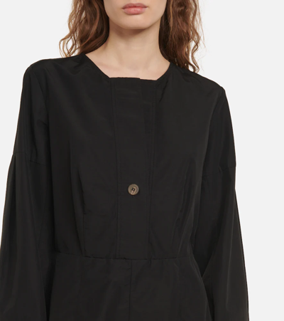 Shop Deveaux Cotton-blend Poplin Minidress In Black