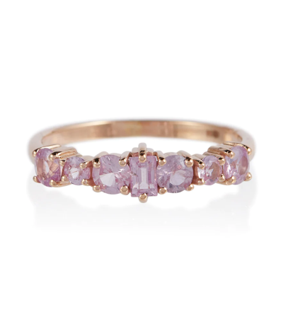 Shop Ileana Makri Rivulet 18kt Rose Gold Ring With Sapphires