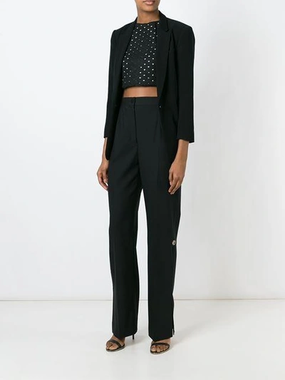Shop Dolce & Gabbana Side Slit Trousers In Black