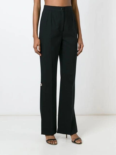 Shop Dolce & Gabbana Side Slit Trousers In Black
