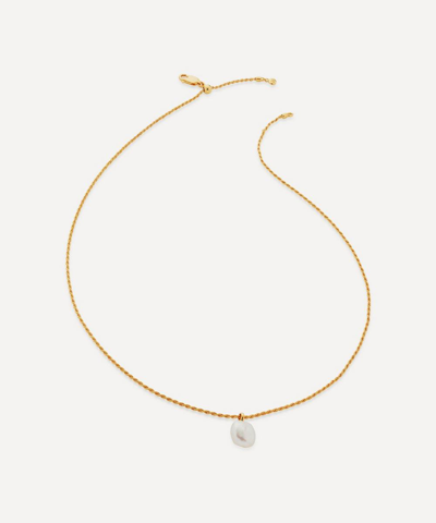 Shop Monica Vinader 18ct Gold Plated Vermeil Silver Nura Tiny Keshi Pearl Pendant Necklace