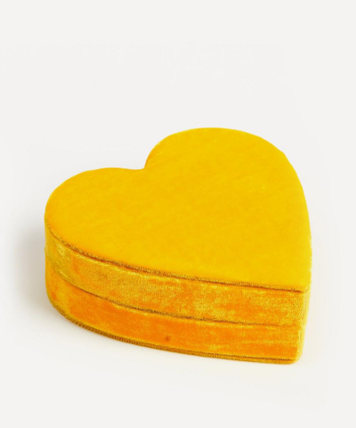 Roxanne First Velvet Heart Jewellery Box In Yellow | ModeSens