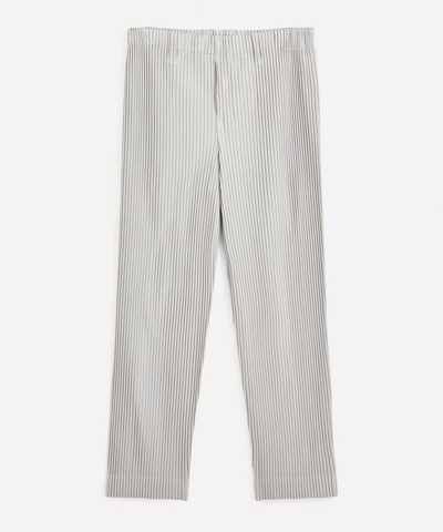 Shop Issey Miyake Core Straight-leg Trousers In Light Gray