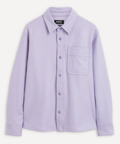 Shop Apc Basile Shirt In Mauve Chine