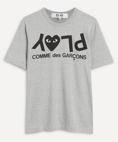 Shop Comme Des Garçons Play Play Logo Print T-shirt In Grey