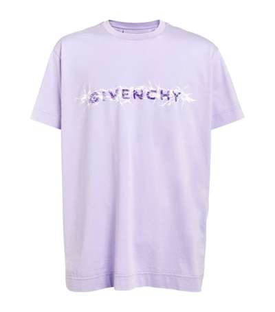 Shop Givenchy Barbed Wire Logo T-shirt In Purple