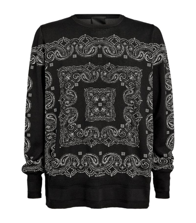 Shop Givenchy Bandana Print Sweater In Black