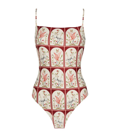 Shop Agua By Agua Bendita Printed Caoba Swimsuit In Multi