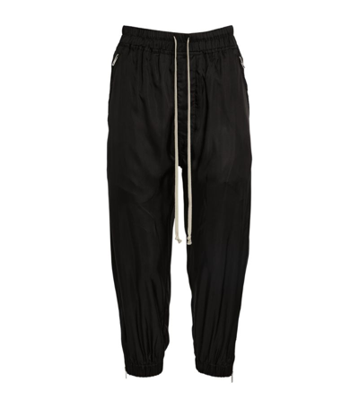 Shop Rick Owens Cropped Zip-detail Sweatpants In Black