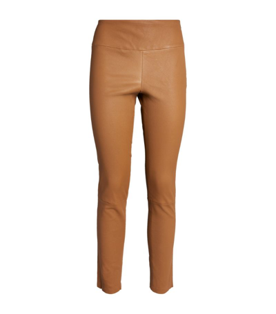 Shop Theory High-rise Leggings In Beige