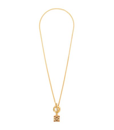 Shop Loewe Gold-plated Anagram Pendant Necklace
