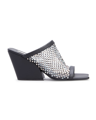 Shop Stella Mccartney Crystal Mesh Slide Sandals In Black