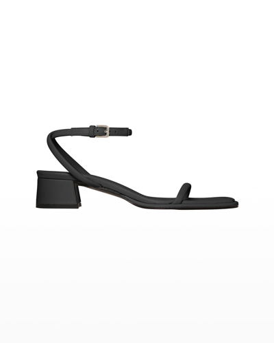 Shop The Row Kate Asymmetric Low-heel Sandals In Black