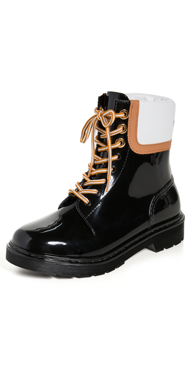 Shop See By Chloé Lace Up Rain Boots In Black