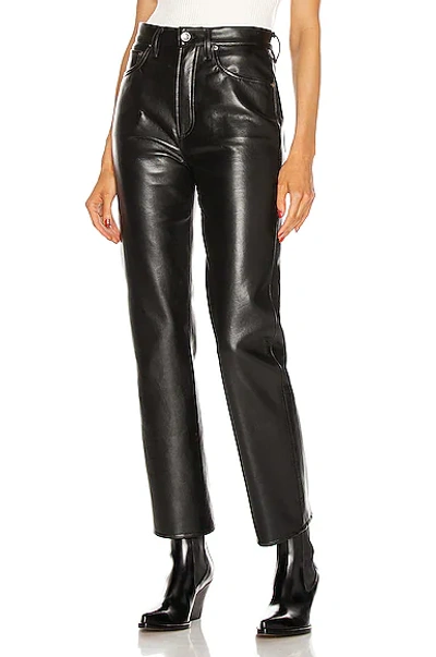 Agolde Lyle Recycled Leather Straight Leg Jeans In Detox