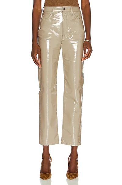 Shop Agolde Recycled Leather 90's Pinch Waist In Quail Patent