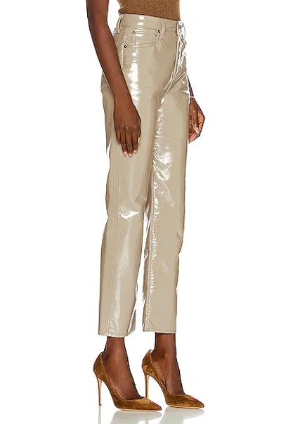 Agolde Recycled Leather 90's Pinch Waist Jeans In Quail Patent In Quail Patent