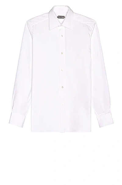 Shop Tom Ford Poplin Day Shirt In White