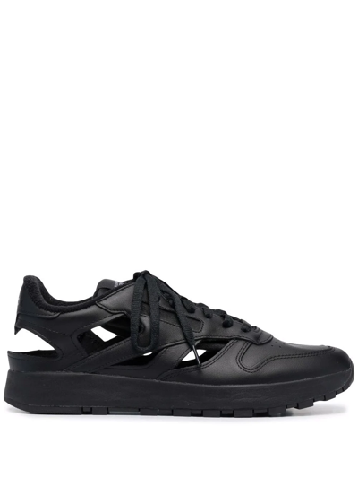 Shop Maison Margiela X Reebok X Reebok Classic Leather Tabi Decortique Sneakers In Black