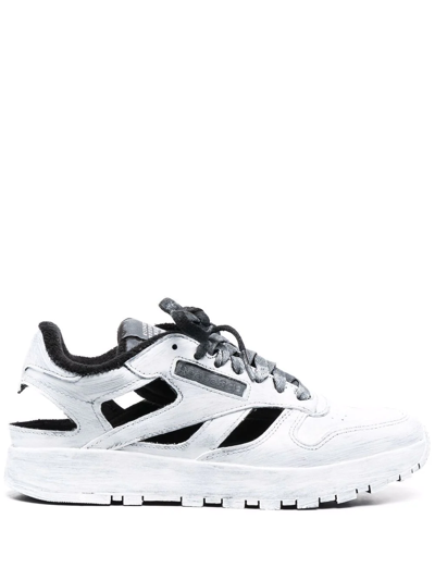 Shop Maison Margiela X Reebok Signature Tabi-toe Sneakers In White