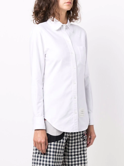 Shop Thom Browne Cotton Oxford Shirt In White