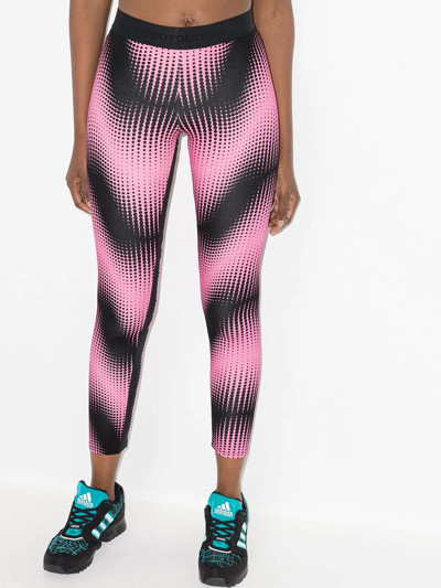 Shop Rabanne Abstract-print Leggings In Pink