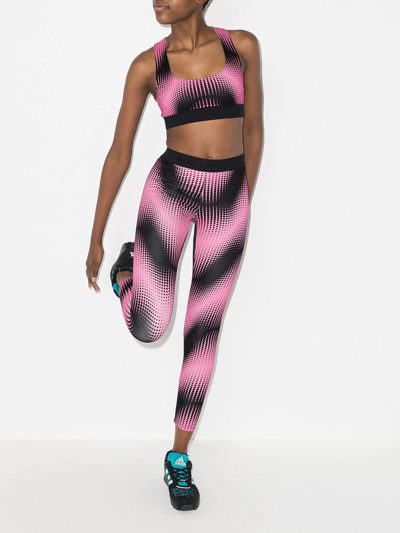 Shop Rabanne Abstract-print Leggings In Pink