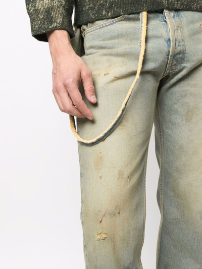 Shop Maison Margiela Distressed Effect Jeans In Neutrals