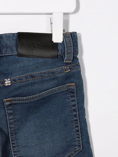 Shop Givenchy Knee-length Denim Shorts In Blue