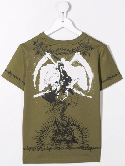 Shop Givenchy Graphic-print Cotton T-shirt In Green