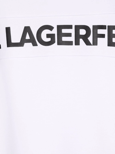 Shop Karl Lagerfeld Logo-print T-shirt Dress In White