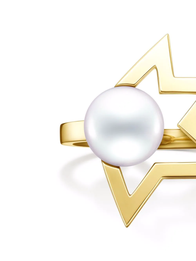 Tasaki 18kt Yellow Gold Collection Line Comet Plus Pearl Ring In Gold