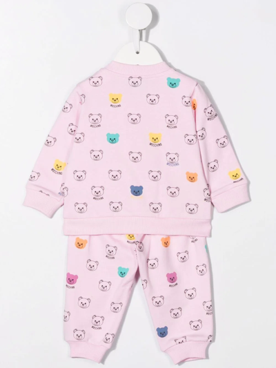 Shop Moschino Teddy Bear Motif Tracksuit In Pink