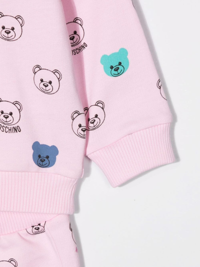 Shop Moschino Teddy Bear Motif Tracksuit In Pink