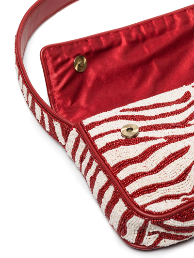 Staud Tommy Bead-embellished Shoulder Bag In Red